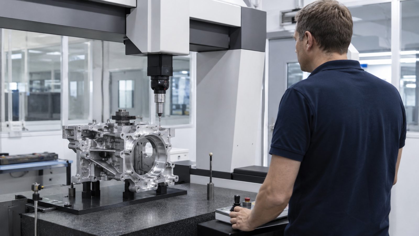 Quality inspection of a precision-manufactured metal component