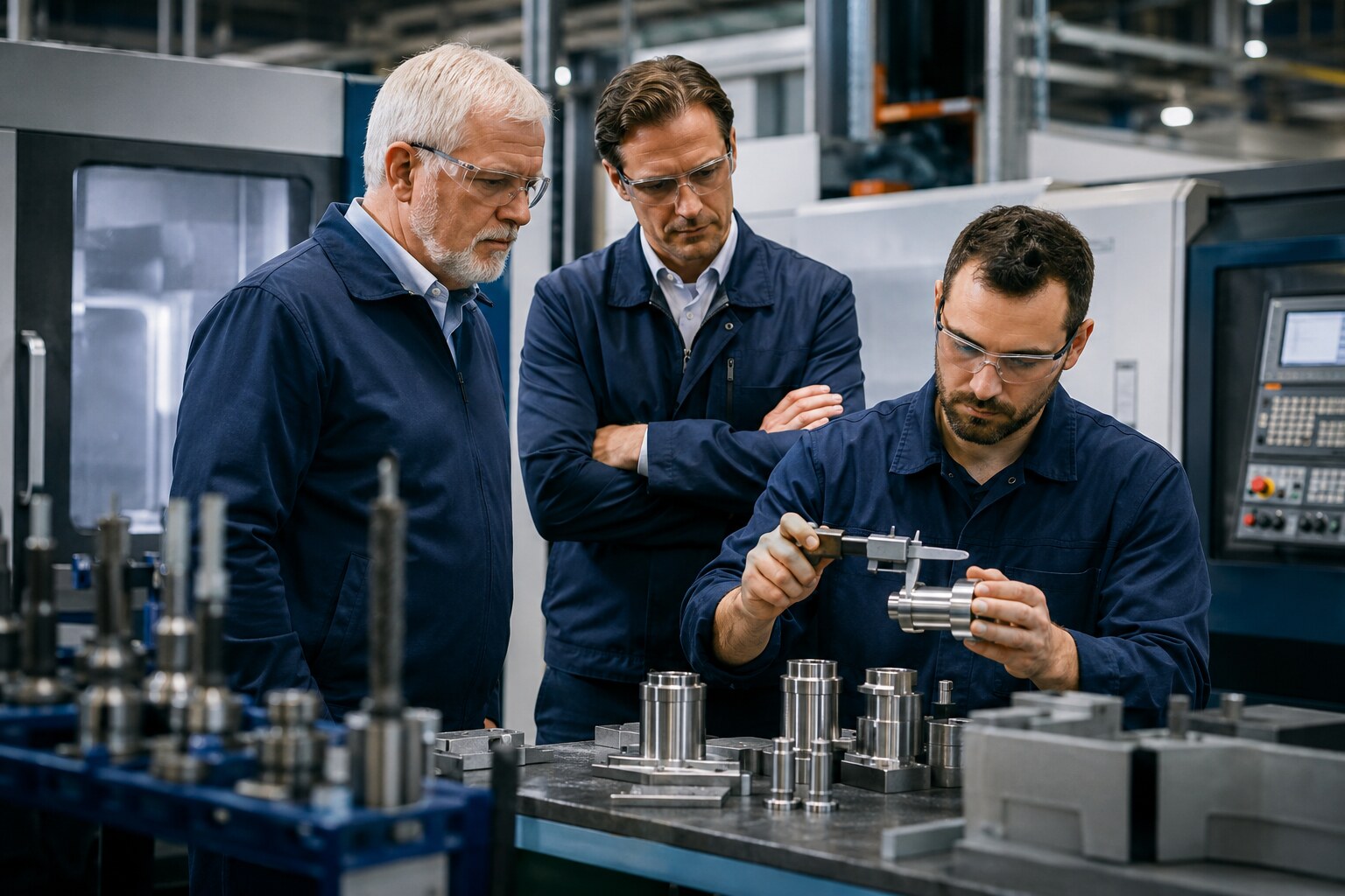 Quality inspection of a precision component in an industrial company