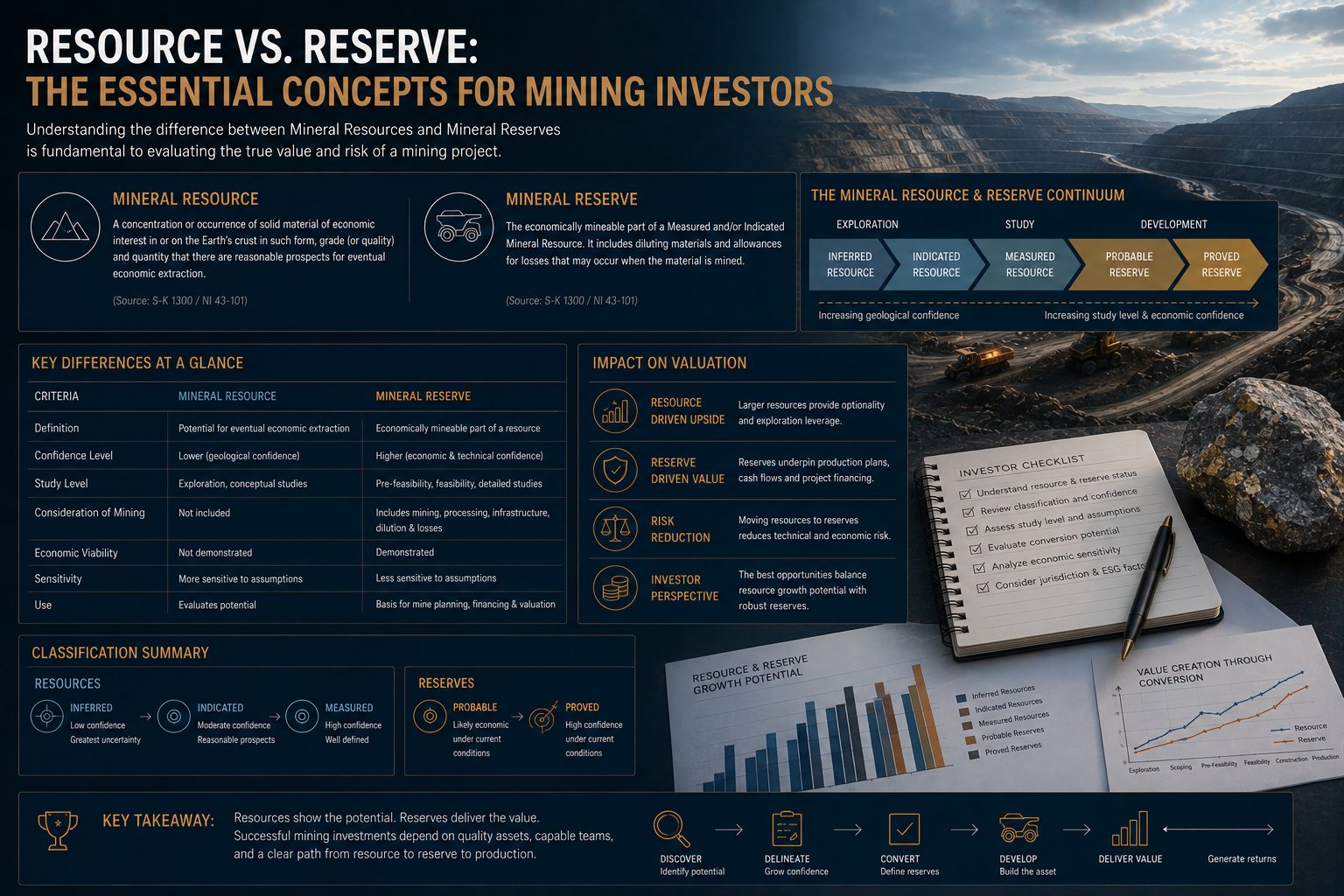 Unterschied zwischen Mineral Resource und Mineral Reserve